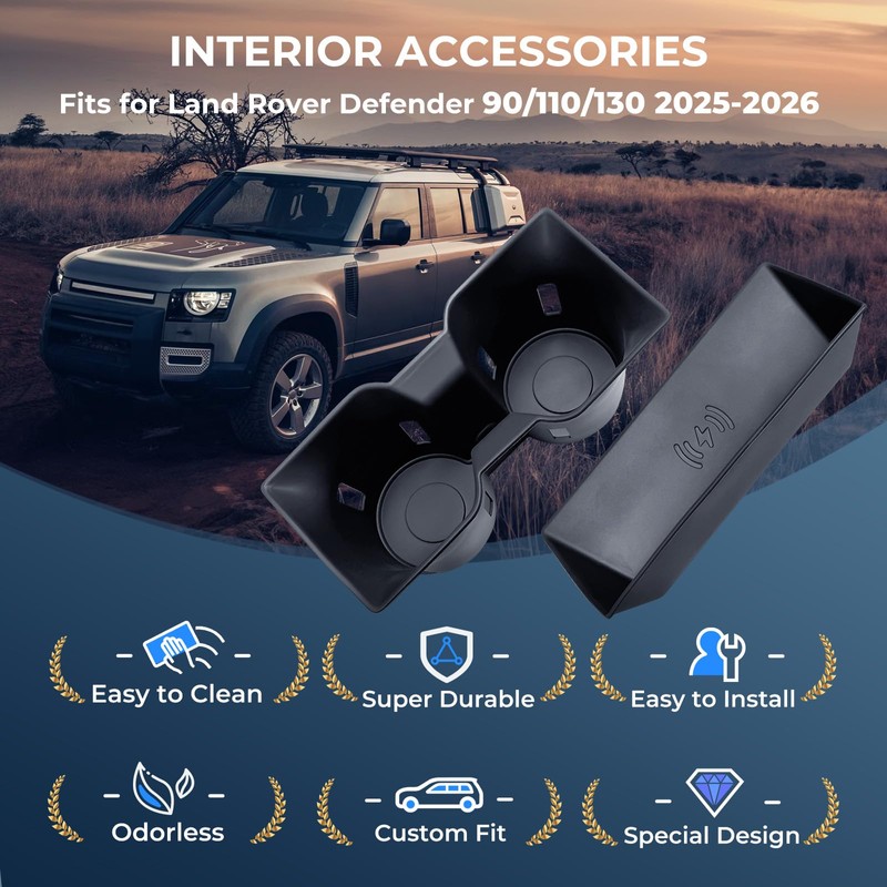 KATORN Cup Holder Insert & Wireless Charging Protective Mat for
