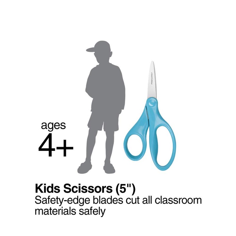 Fiskars 194300 Back to School Supplies Kids Scissors Pointed-tip, 5