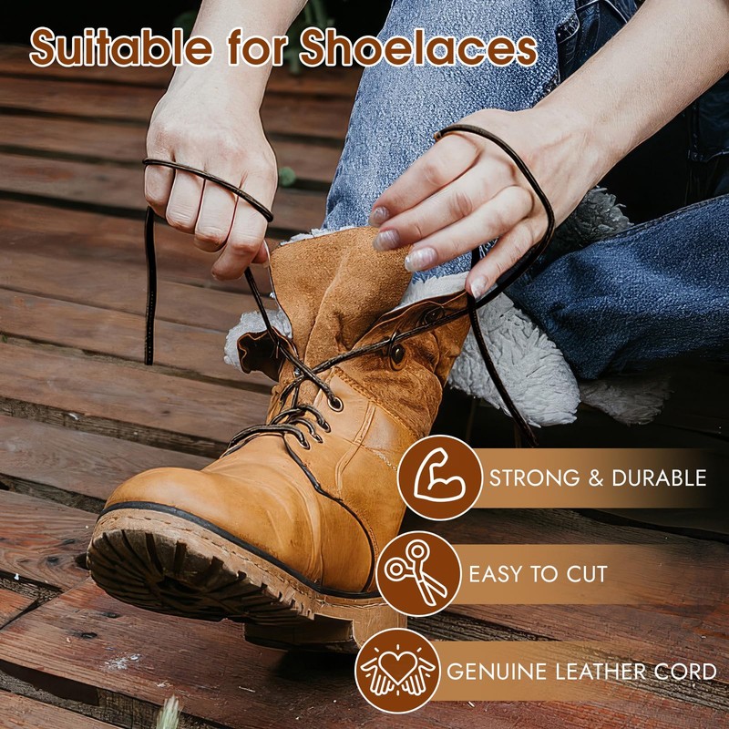 10 Yards 3MM Flat Genuine Leather Cord, PEASUG Real Leather