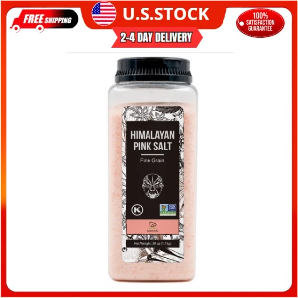 Soeos Pink Himalayan Sea Salt Fine Grain 38.8oz 2.4 LB