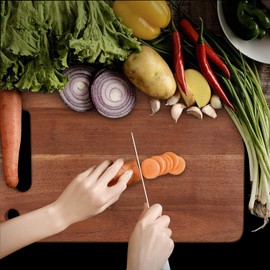 ARNCRAFT Chopping Boards for Kitchen Pack Of 3 Wood Cutting Board for Meal Prep, Wooden Cutting Board Easy Grip Handle- Ideal Charcuterie & Chopping for Meat, Vegetables Perfect Kitchen Gift for Home