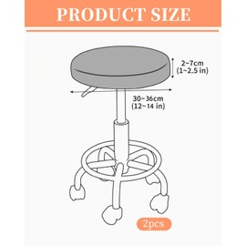 Zeayebsr 2pcs Hocker Bezug Rund Durchmesser 30-40cm Luxuriöser Stoff Hockerbezug Rund, Dehnbar Knitterfrei Waschbar Staubdicht Weich und Langlebig，hocker bezug，hockerbezug，barhocker bezug