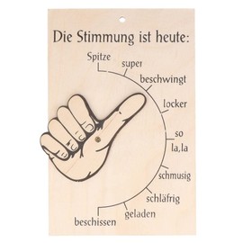 Spruchreif Mood Barometer, Mood Indicator, Thumb with Movable Hand, Door Sign, Funny Gifts, Gifts for Colleagues, Office Fun (German Language)