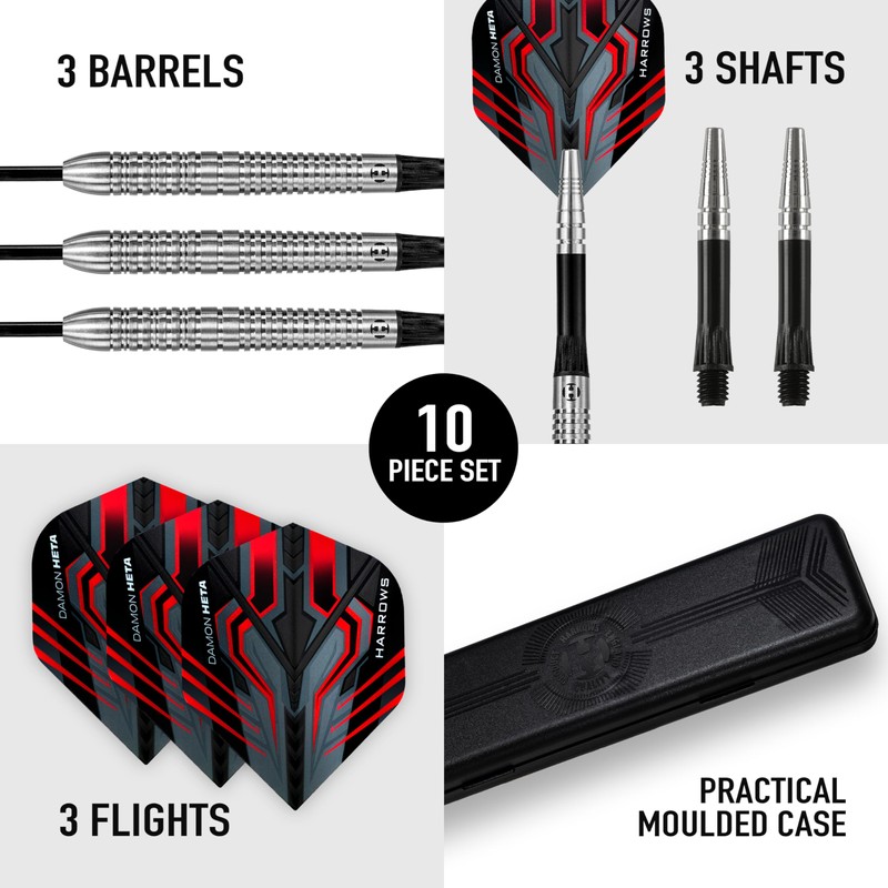 Harrows Damon Heta Natural 90% Tungsten Steel Tip Darts Set