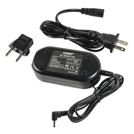 HQRP AC Adapter/Power Supply Compatible with Canon PowerShot S3 is / S3IS, PowerShot S5 is / S5IS Digital Camera - with USA Cord & Euro Plug Adapter (Desk Style)