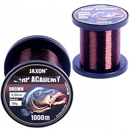 Jaxon CARP Academy Carp Fishing Line 1000 m Spool 0.25-0.35 mm Feeder Line Carp Monofilament (1000 m/0.30 mm/18 kg), Brown