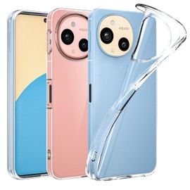 AQUOS Sense9 Case, Clear, Thin SH-53E | SHG14 German Bayer TPU Material, Ultra Shockproof, Full Transparent, Anti-Yellowing, Lens Protection, Anti-Fingerprint, Strap Hole, Cover for Aquosen 9, Crystal