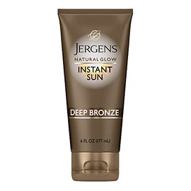 Jergens Natural Glow Instant Sun Hidratante  Bronceador  Tono Oscuro  6 onzas