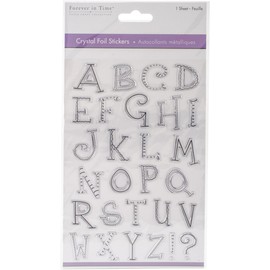 MultiCraft Crystal Foil Stickers-Uppercase Alphabet Silver