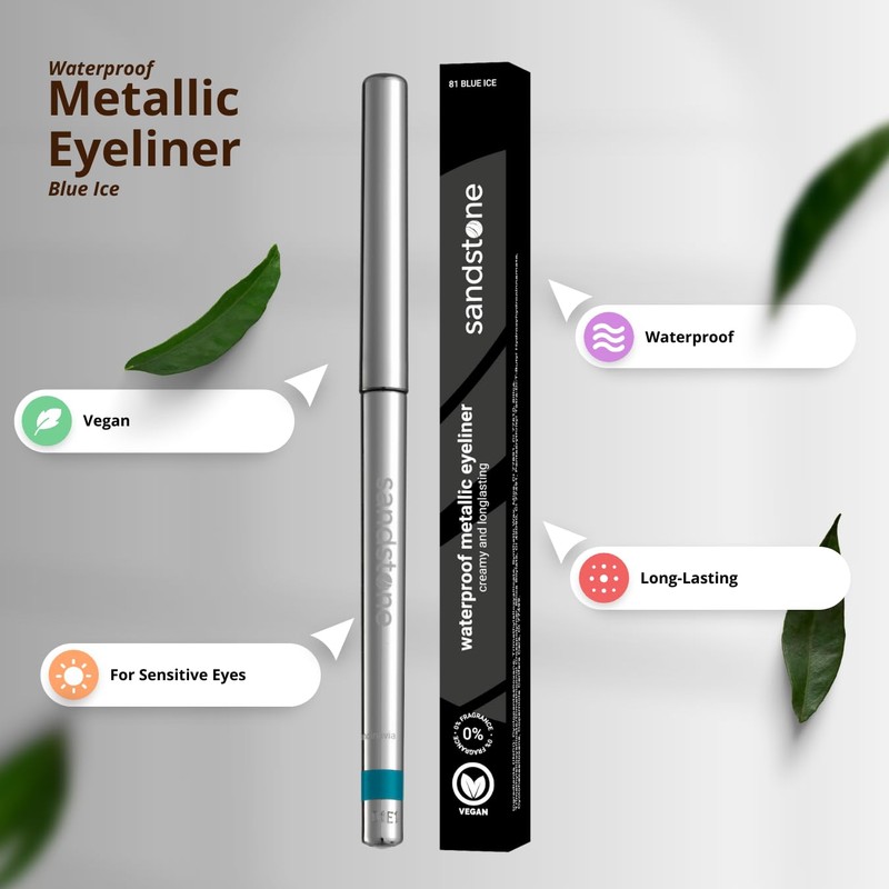 Sandstone Waterproof Metallic Eyeliner Blue Ice