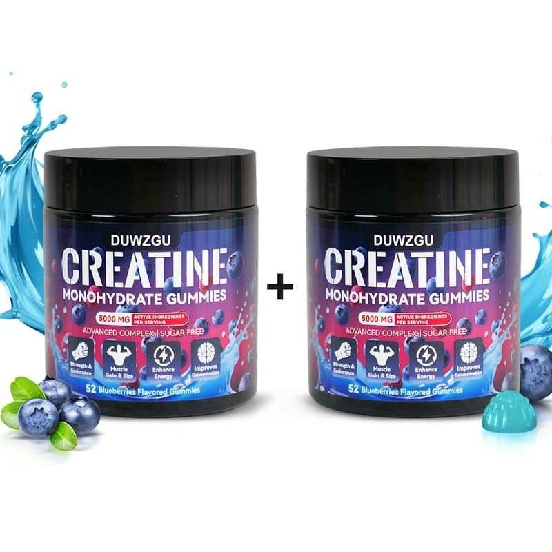2-PACK Creatine Monohydrate Gummies 5000mg – Boost Strength, Faster Recovery