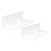 2Pcs Clear Floating Shelf Acrylic Fine Surface Delicate Modern Transparent