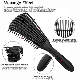 Sugarzoon 12PCS Juego de Cepillos para Desenredar el Cabello, Cepillo para Cabello Rizado para Mujeres, Hombres y Niños, Cepillo para Rizar el Cabello Natural con Cepillo para Desenredar (Rosa)
