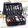 Estuche De Maquillaje De Viaje Profesional Con Divisores L Negro