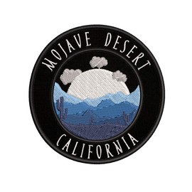 Mojave Desert, California Night Scene Embroidered Premium Patch DIY Iron-on or Sew-on Decorative Badge Emblem Vacation Souvenir Travel Gear Clothes Appliques