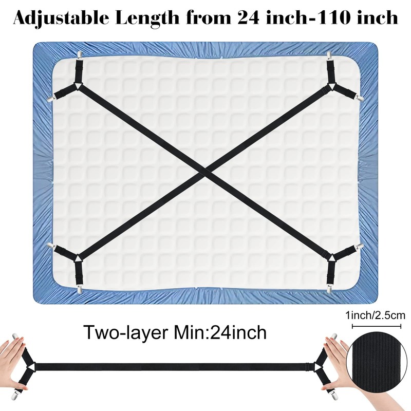 Morcheiong Bed Sheet Fasteners Straps Adjustable Bed Sheet Holder Bands