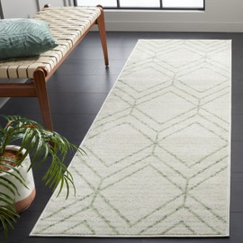 SAFAVIEH Adirondack Collection Runner Rug - 12' Runner, Ivory & Sage, Contemporary Design, Stain Resistant, Ideal for High Traffic Areas in Hallway, Bathroom & Kitchen (ADR241W-212)