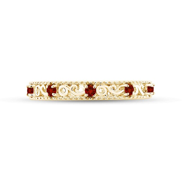 Jewel Zone US Round Cut Simulated Red Garnet 3.25 MM