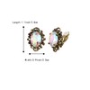 Clearine Women's Victorian Style Crystal Flower Cameo Inspired Oval Clip-On