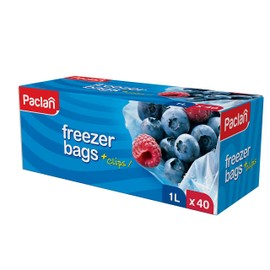 Paclan Freezer Bags, 1 Litre, Pack of 40, 18 x 28 cm
