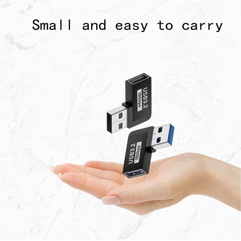 rgzhihuifz 2 Pack USB 3.0 Adapter 90 Degree Male to