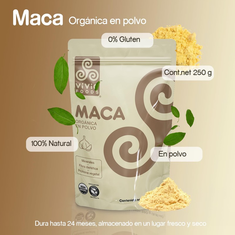 VIVIO FOODS Maca Orgánica En Polvo - 250 g