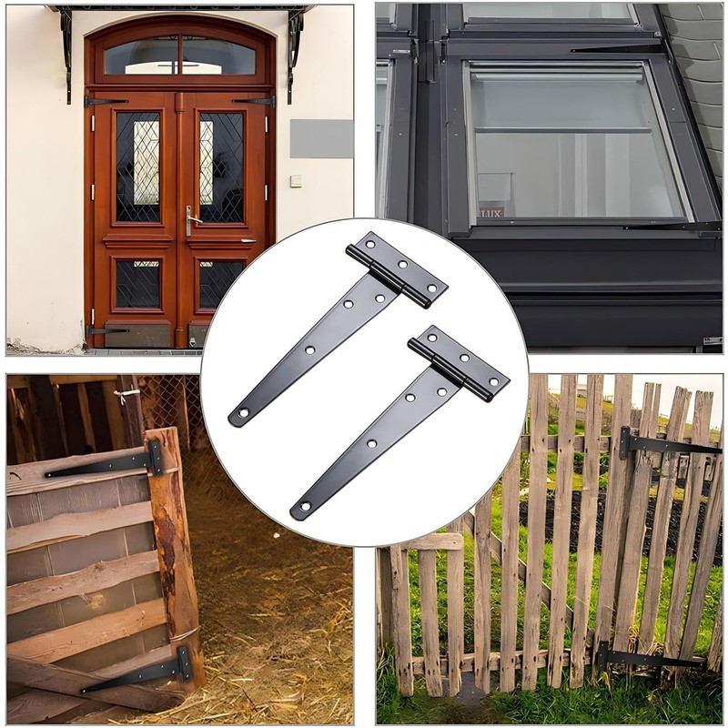 Ctyjia Pack of 2 Black T Hinges, 6 Inch (150