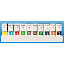Tabbies Original COL'R'TAB 11190 Series Double Numeric Label Kit, 00-99, 10 Rolls - 500 Labels Each, 1/2" H x 1-1/2"W, Heavy Duty, Made in The USA, 5000 Labels/Kit