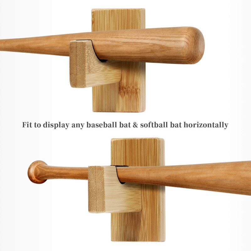 AK KYC Baseball Bat Display Case Holder Wall Mount Horizontal
