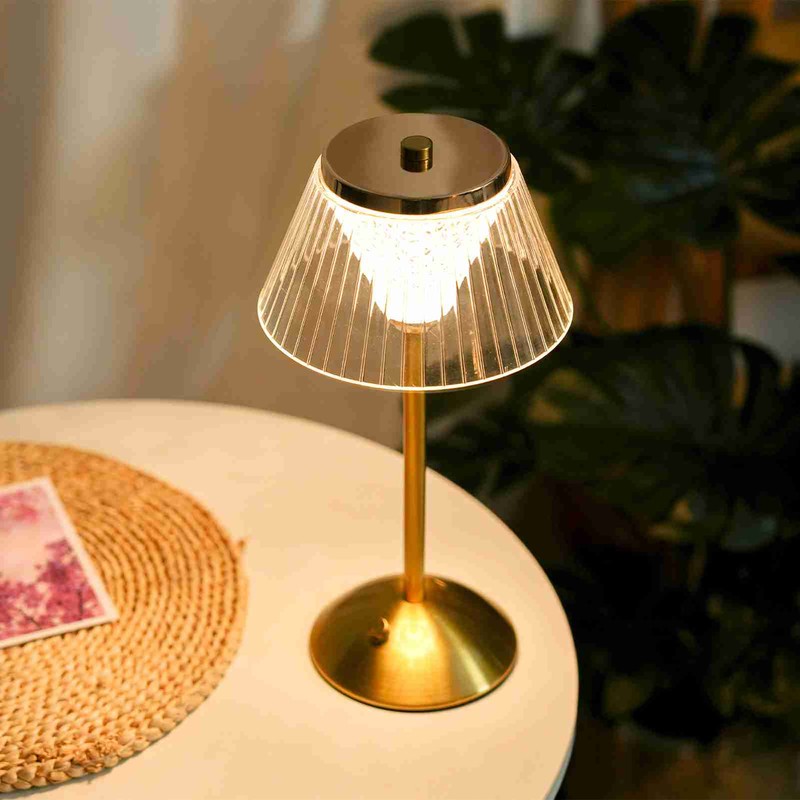 LED Crystal Table Lamp Bedroom Study Room Rechargeable Night Lamp