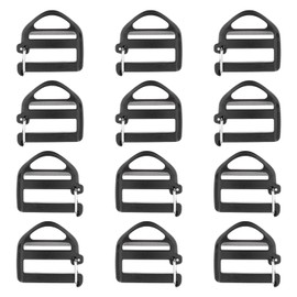 FinalCool Pack of 12 Adjustable Buckles Webbing, Buckle 25 mm, Plastic Buckle, Backpack Buckles Replacement, for Backpack, Suitcase, Luggage Repair Tools, Adjustable Buckle Clips