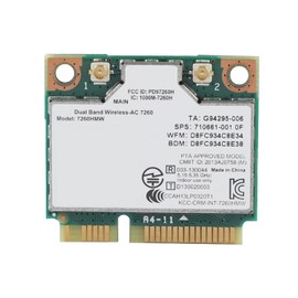 Gugxiom Tarjeta WiFi, 2.4G + 5G Tarjeta De Red Inalámbrica Universal De Banda Dual Mini Tarjeta PCI-E Adaptador De Red 4.0 para 7260AC, Compatible con 802.11ac / A/B/G/N