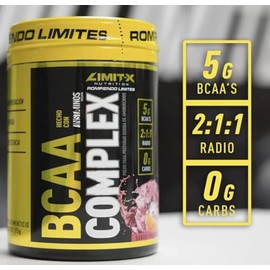 Limit-X Nutrition BCAA Complex - Suplemento Sin Azucar Electrolitos en Polvo BCAA con Aminoácidos de Cadena Vetegal para Hidratacion Diaria y Recupera