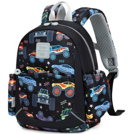 CAMTOP Toddler Backpack for Boys Girls 2-4, Kids Backpacks for Kindergarten Preschool, 12" H Small Bookbag for Daycare Travel (Black)