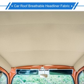 X AUTOHAUX Breathable Mesh Headliner Fabric 79" l x 60" W Interior Trim DIY Roof Repair Replacement for Car Truck RV SUV Automotive Breathable Mesh Fabric Beige