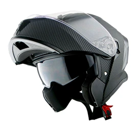 1Storm New Motorcycle Bike Modular Full Face Helmet Dual Visor Sun Shield: NOLED-X90 Carbon Fiber Black