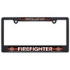 Firefighter Black Plastic License Plate Frame