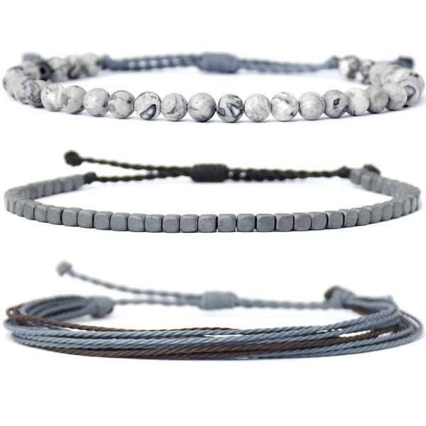 Handmade Natural Stone Beaded & Hematite Healing Bracelet Gift for