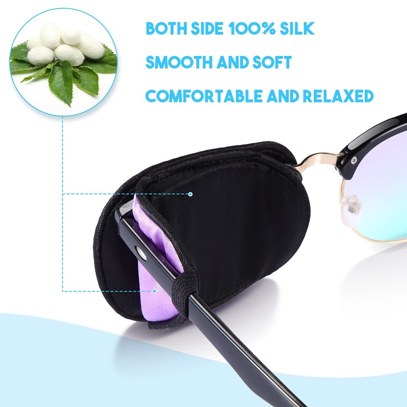 Nuanchu 6 Pcs Silk Eye Patches for Adults Kids Men