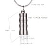 FOSIR Titanium Waterproof Cylinder Pendant Necklace for Mens Womens,Lightweight and
