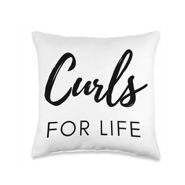 Curls for Life, Curly Hair Hairdresser, Curly Love Throw Pillow