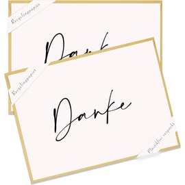 12 x Natural Recycled Cardboard Thank You Cards with Envelopes (12 White)