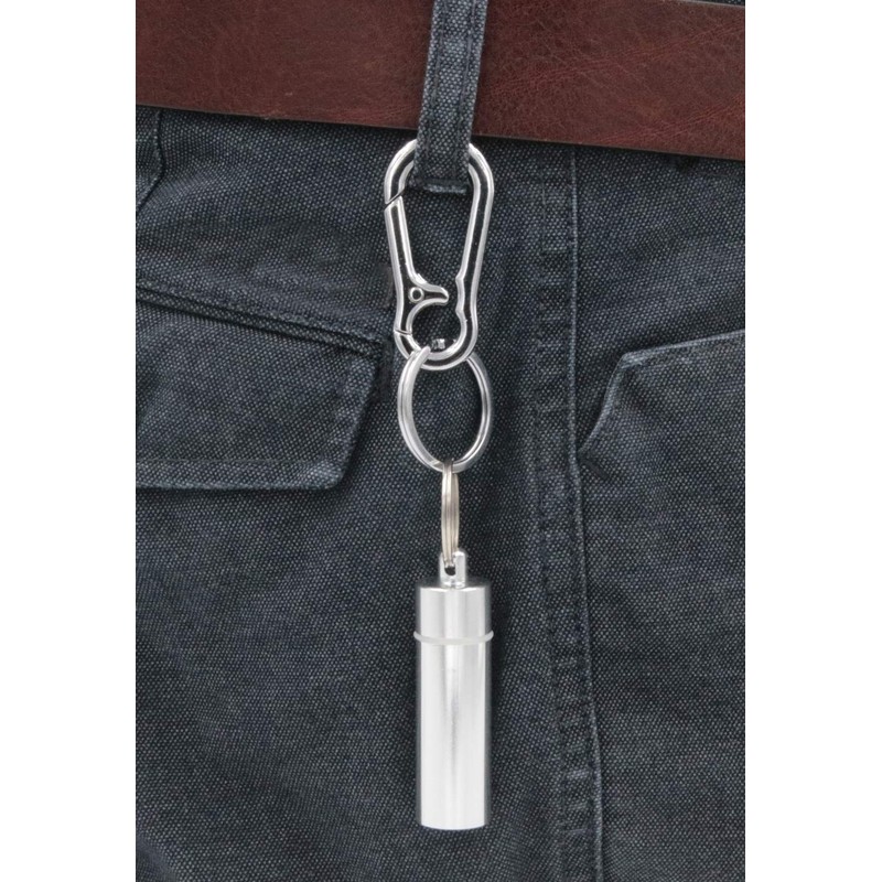 XP Design Portable Pill Case Necklace Pendant Keychain Aluminum Stainless
