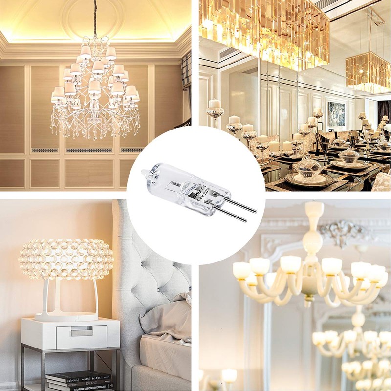 G4 Halogen Bulbs 20W 12V Dimmable Bi-Pin Base Clear Capsule