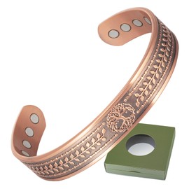 Wollet Copper Magnetic Bracelet for Women, Copper Cuff Bracelet - 16cm Magnetic Bracelet with Gift Box(CPB-2049-FBA)