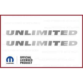 Decal Mods Fender TJ (04-06) "Unlimited Small Side Vinyl Overlay Graphic fits Jeep Wrangler TJ (2004-2006) (Set of 2) Metallic Silver CMS | SJ3Y5