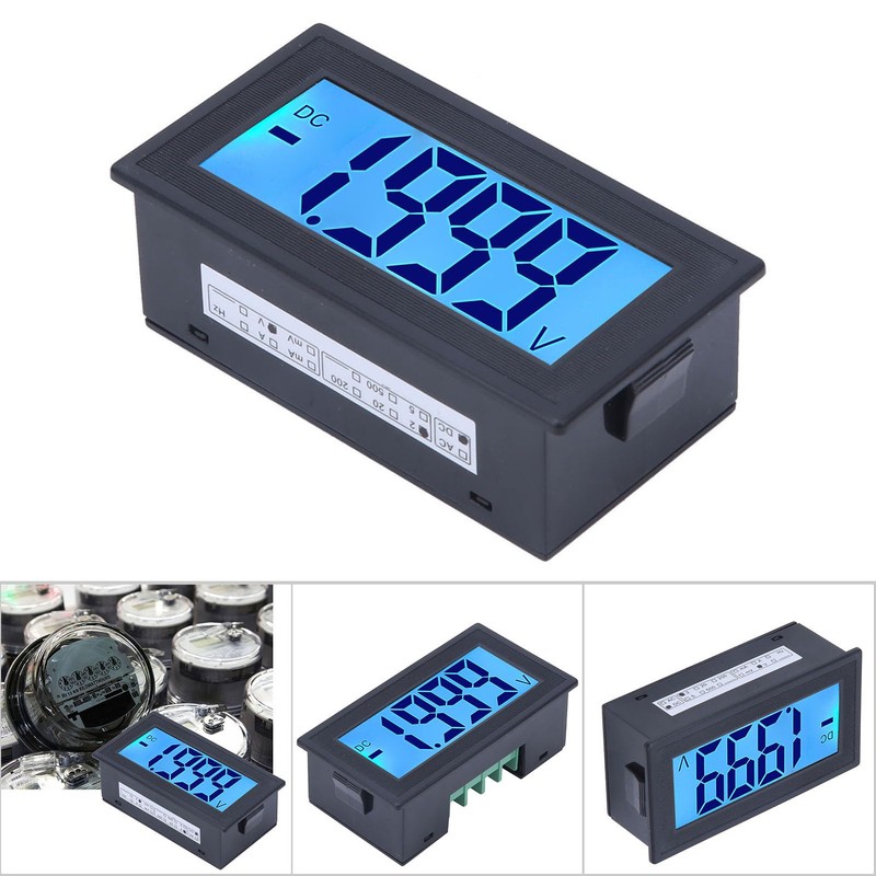 DC Digital Voltmeter, YB5135DB LCD Display Blue Backlight AC100-240V High