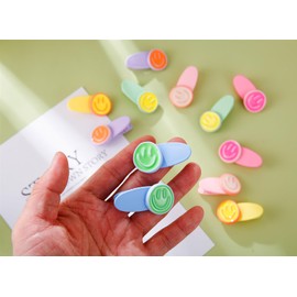 AACKS Happy Face Hair Clips, Pin, Barrettes Colorful Smile Face Party Favors Preppy Hair Clips Y2K Hair Accessories Smiling Hair Summer Beach Hair Accessories for Girls Kids Teen