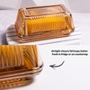 Champagne Color Glass Butter Dish with Lid for Kitchen Countertop,Covered