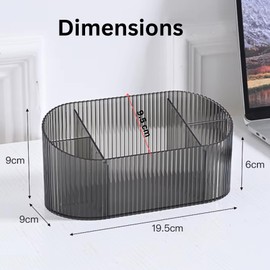 2 Pack Plastic Makeup Brush Organizer, Cosmetic Storage Holder, Clear Desktop Organizer,Pensil Holder Desk Storage